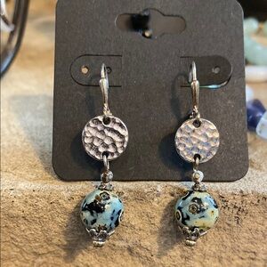 Elegant Silver and Blue Dangle Earrings